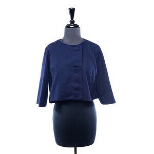 Vtg Cape 1950's BEST & CO Fifth Ave. New York Navy Blue Wool Half Cape Jacket